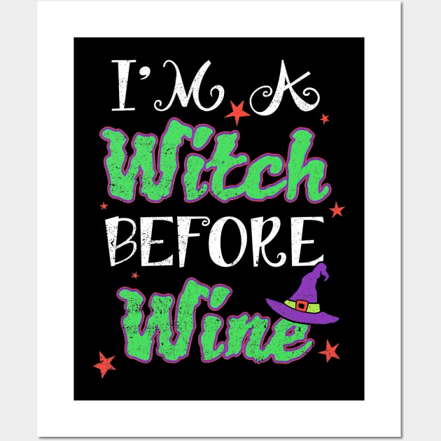 A Witch Before Wine Halloween Wall Art by Tatjana  Horvatić